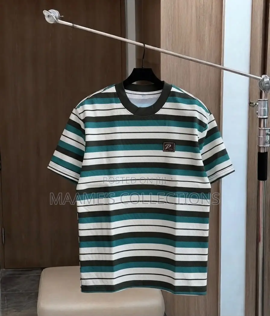 Vintage Men’S Striped Crew Neck Shorts Sleeve T - Shirt