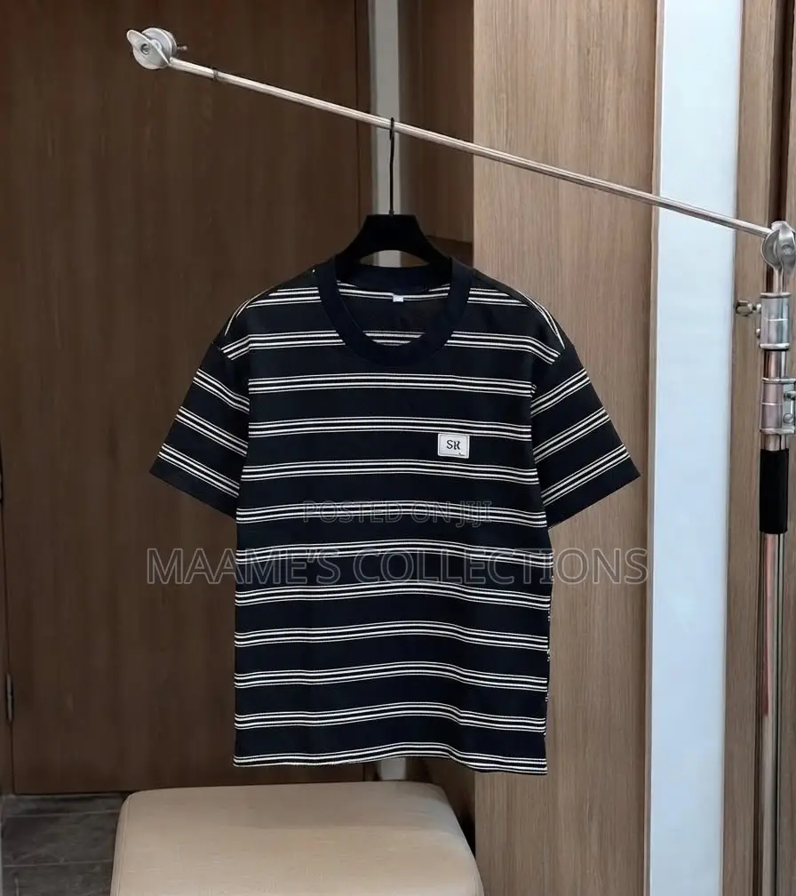 Vintage Men’S Striped Crew Neck Shorts Sleeve T - Shirt