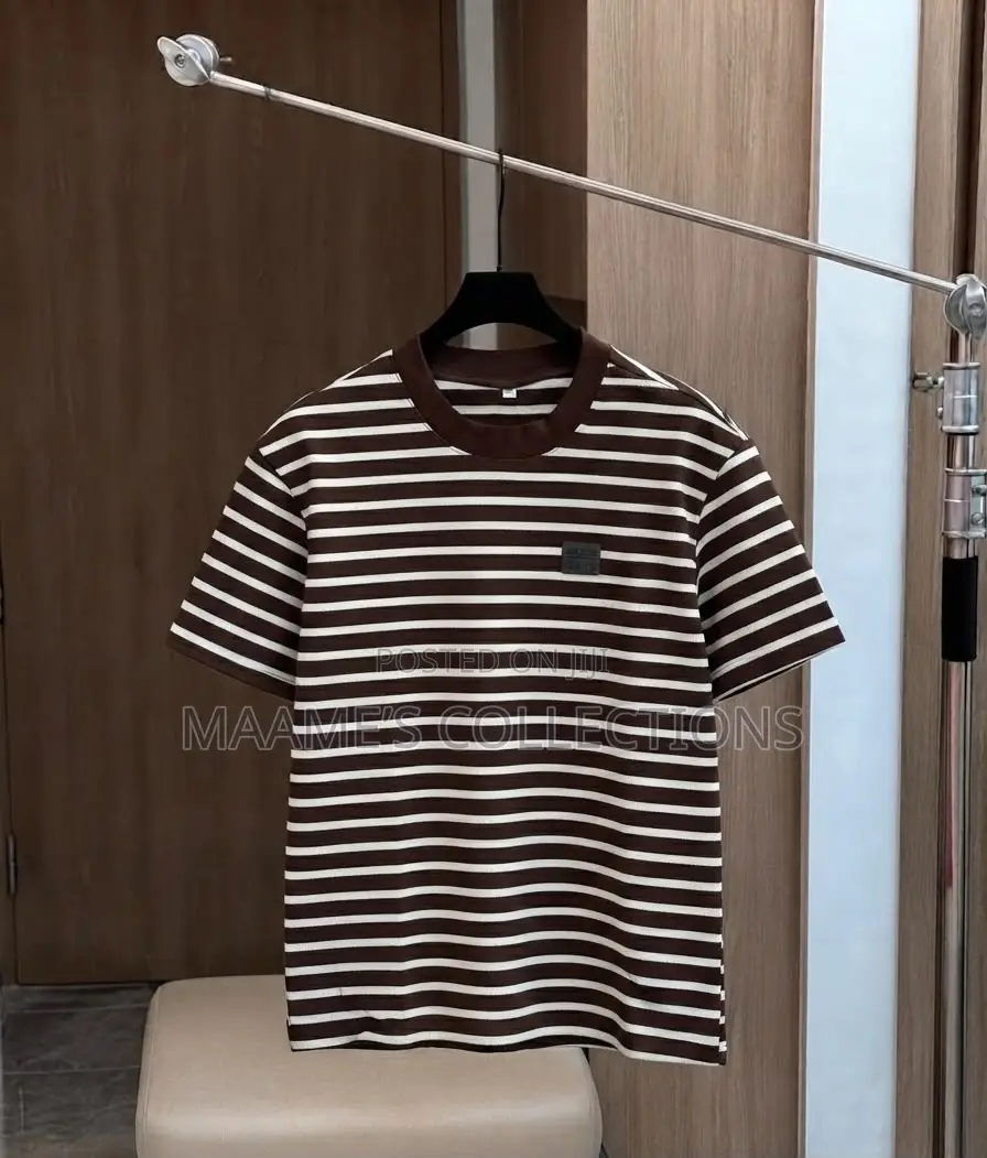 Vintage Men’S Striped Crew Neck Shorts Sleeve T - Shirt