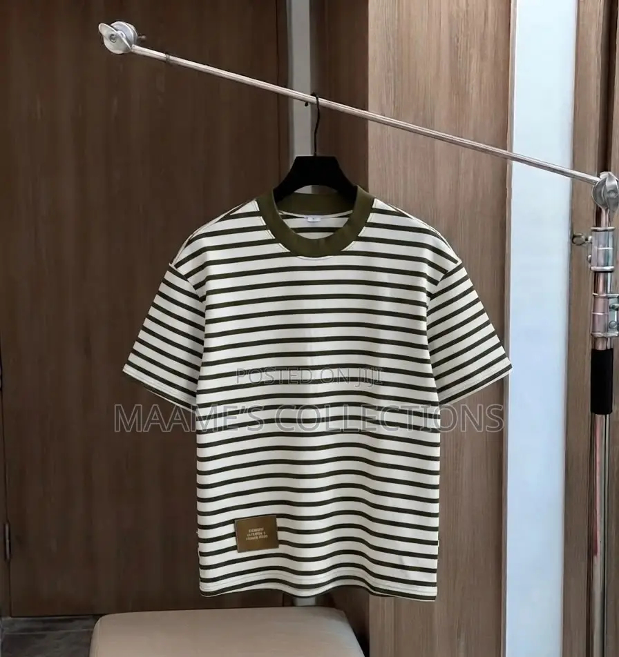Vintage Men’S Striped Crew Neck Shorts Sleeve T - Shirt