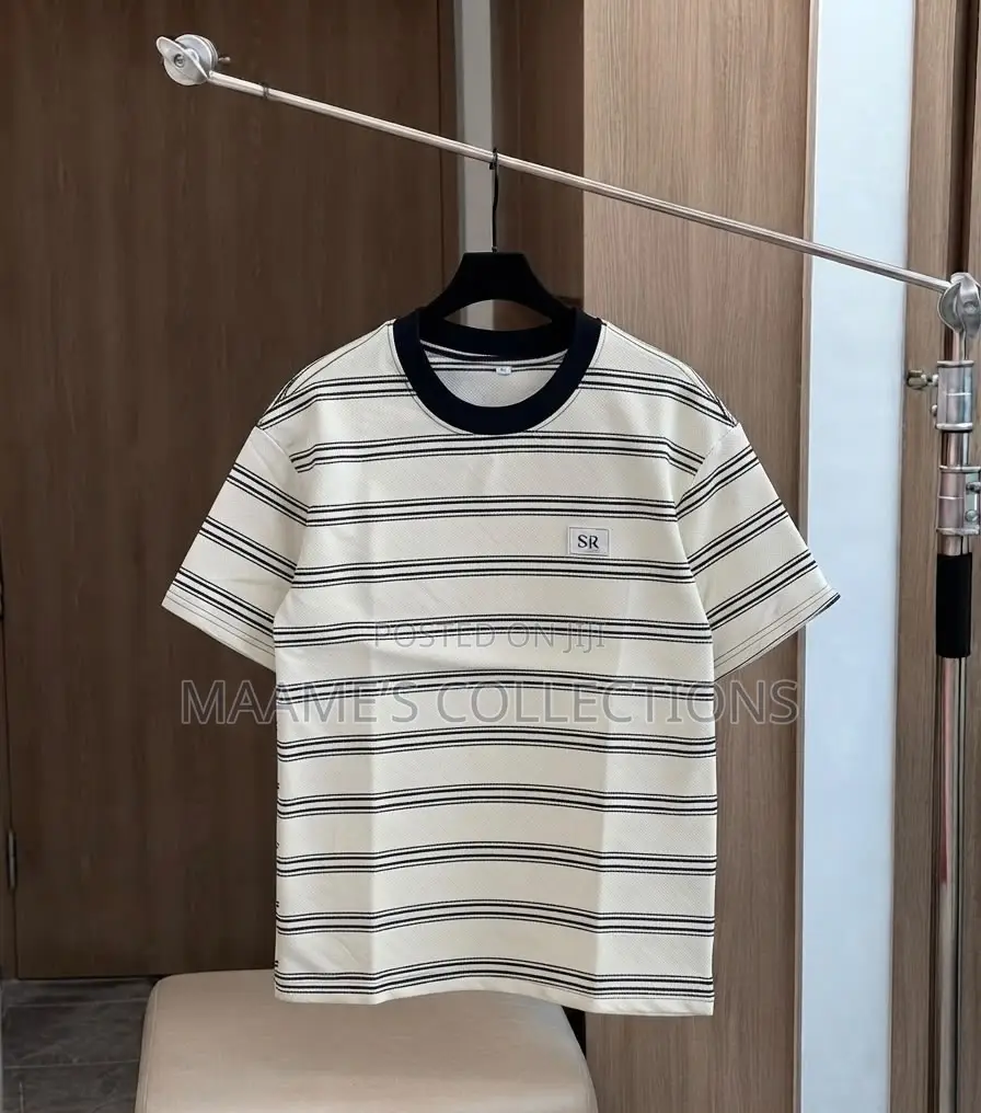 Vintage Men’S Striped Crew Neck Shorts Sleeve T - Shirt