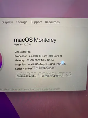 Laptop Apple MacBook Pro 2019 32GB Intel Core i9 SSD 512GB