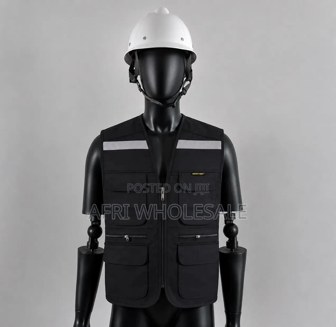 Reflective Media Vest Jacket Cameraman Black Photo
