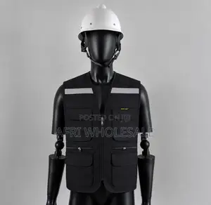 Reflective Media Vest Jacket Cameraman Black Photo