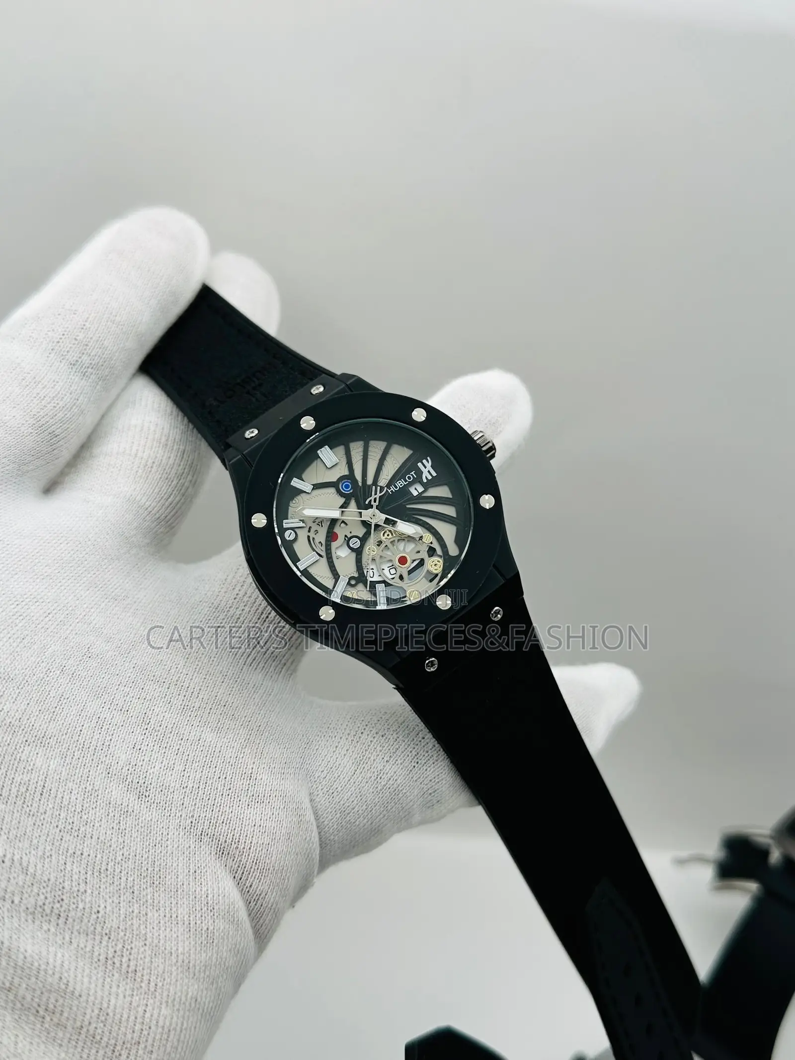 Original Hublot Geneve Quartz Lathered Watch