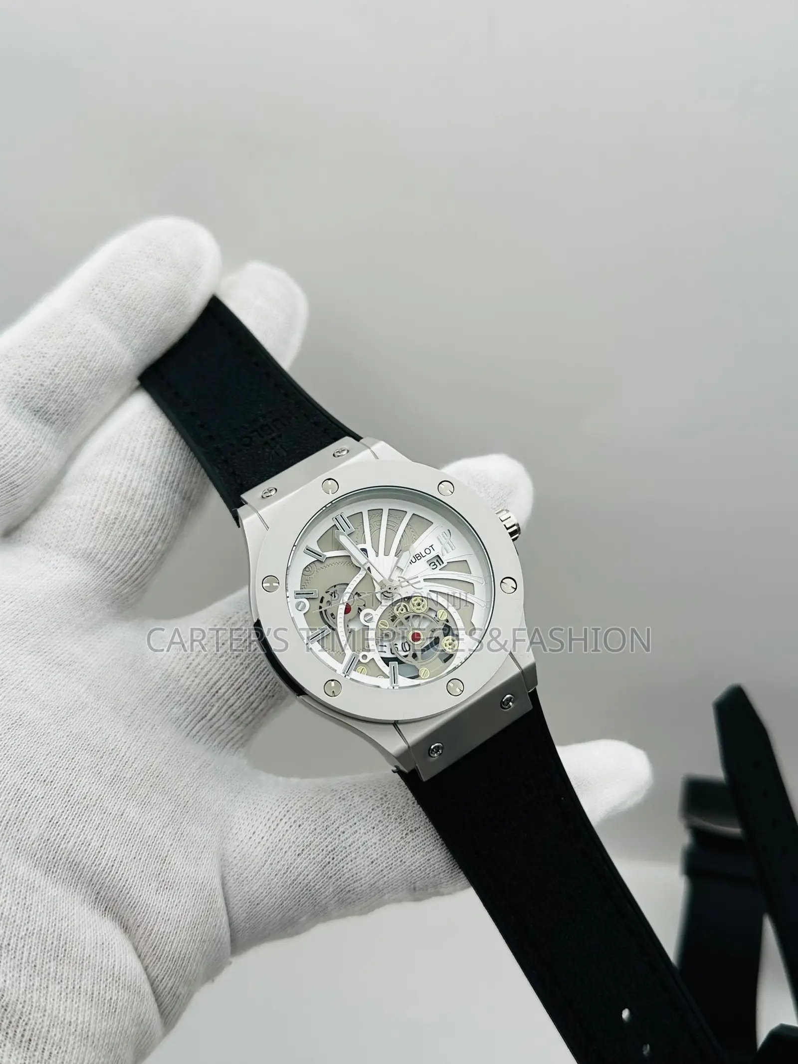 Original Hublot Geneve Quartz Lathered Watch