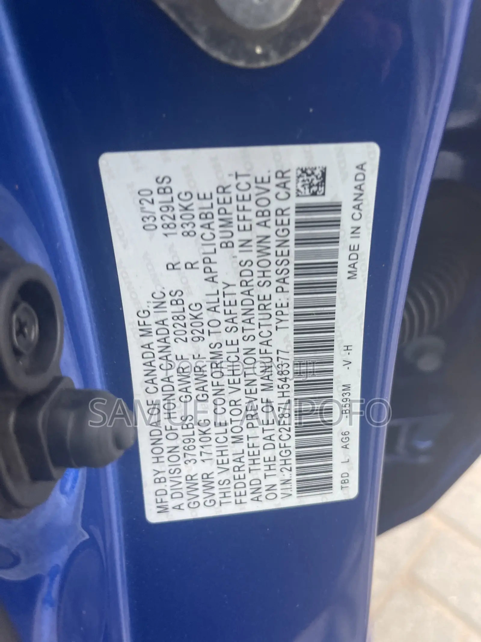 Honda Civic Sport Sedan 2020 Blue