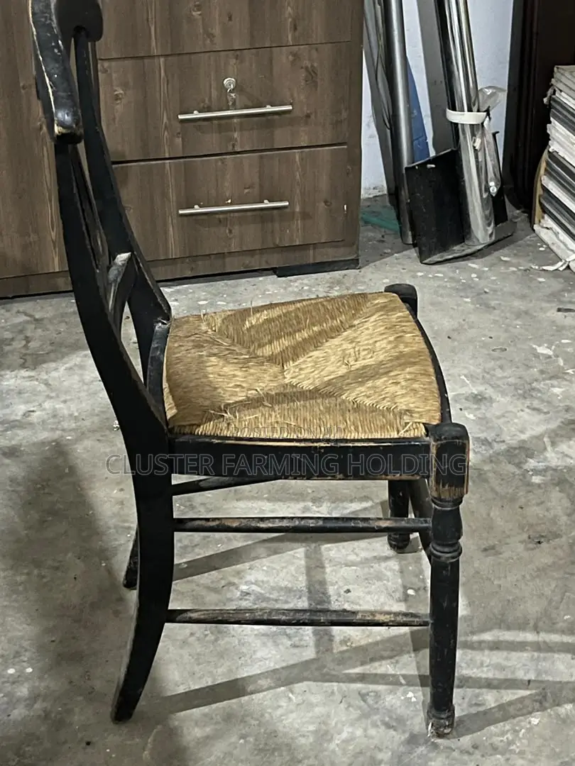 Solid Hardwood and Rattan Dining Chairs – Foreign Used