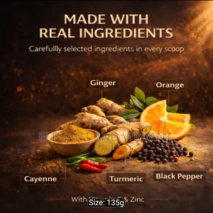 Turmeric Ginger Shoot Drink With, Orange,Cayenne Pepper,Zinc,Orange