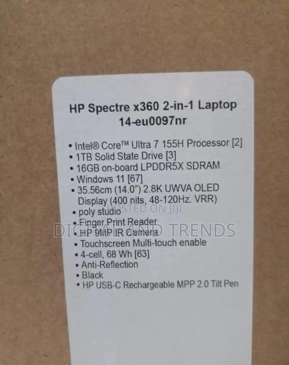 New Laptop HP Spectre 14 16GB Intel Core Ultra 7 SSD 1T