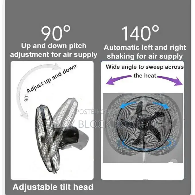 Hansen 18 Inch 3-Speed Low Noise Standing Fan - Black