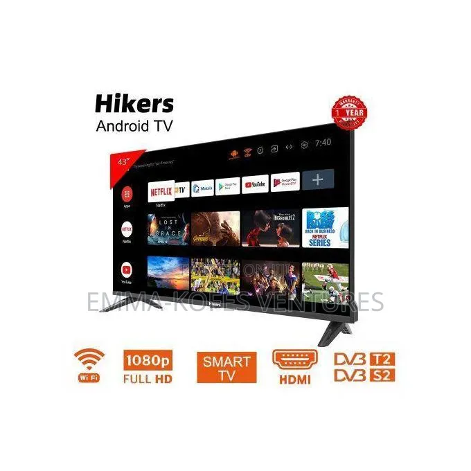 Hikers 43'' Inch- Frameless Android Smart FHD Led Tv - Hdmi