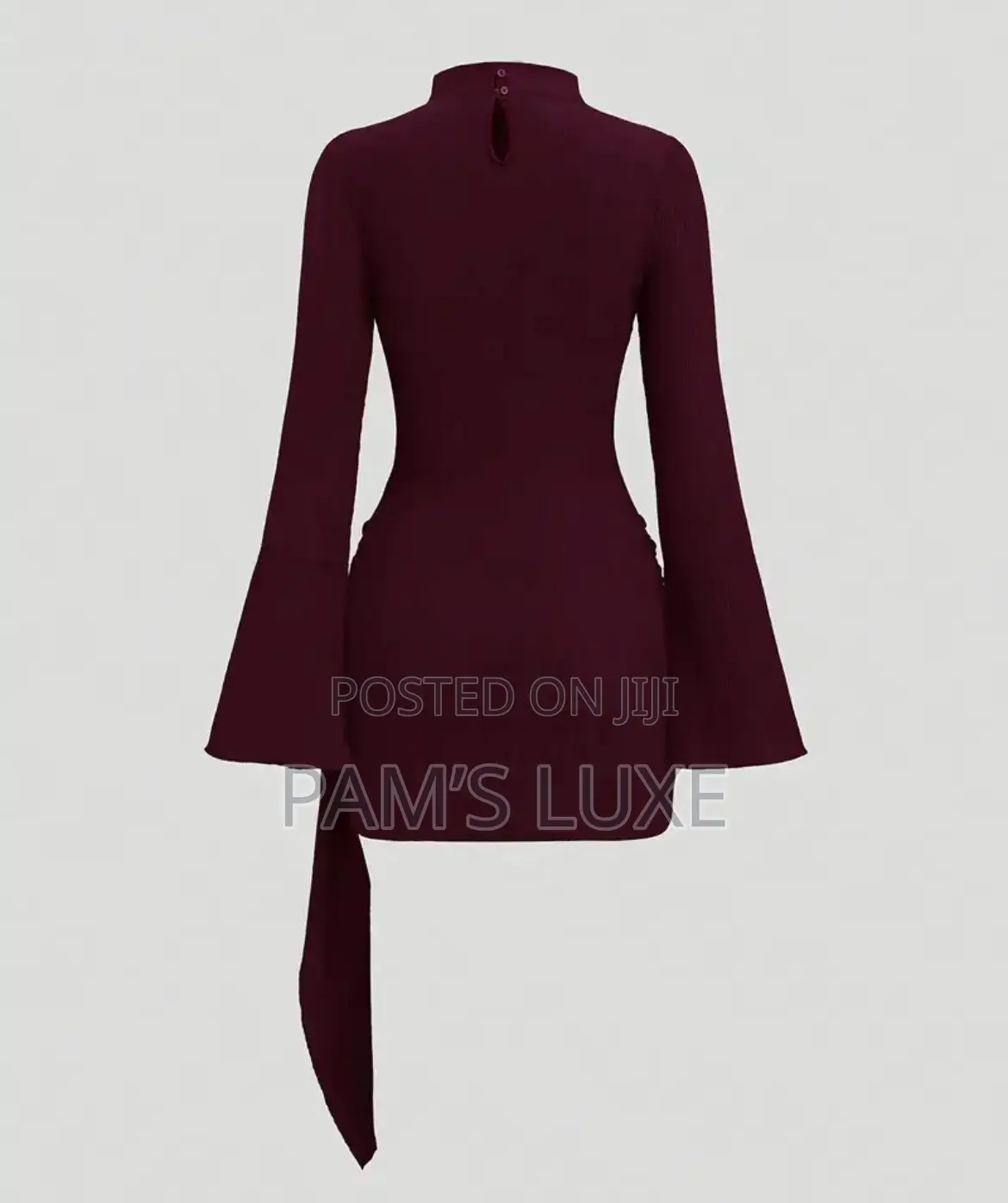 Turtle Neck Draped Mini Dress