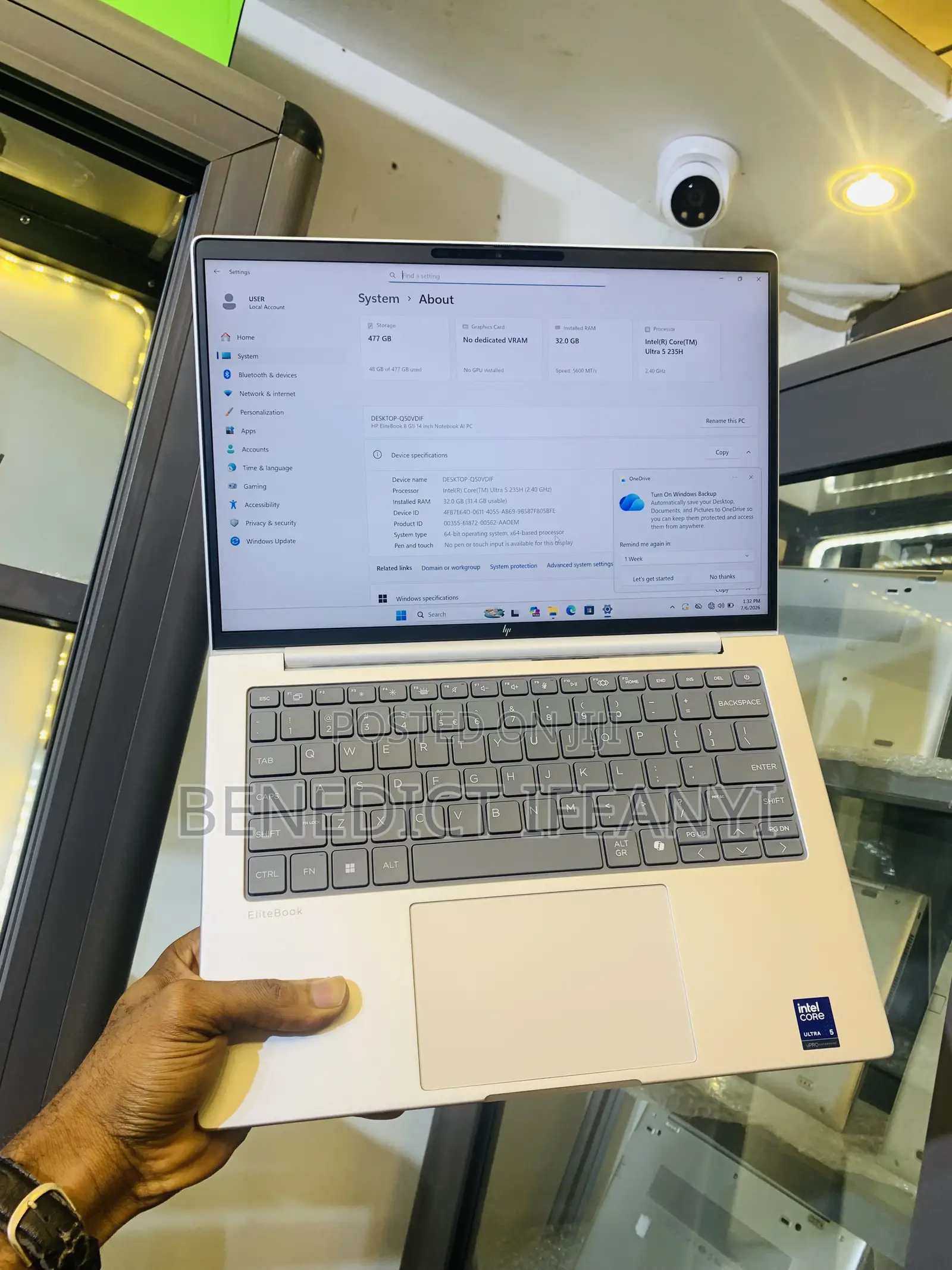 New Laptop HP Elitebook Ultra G1i 32GB Intel Core Ultra 5 SSD 512GB