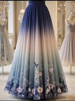 Graceful Bloom Ombré Maxi Skirt