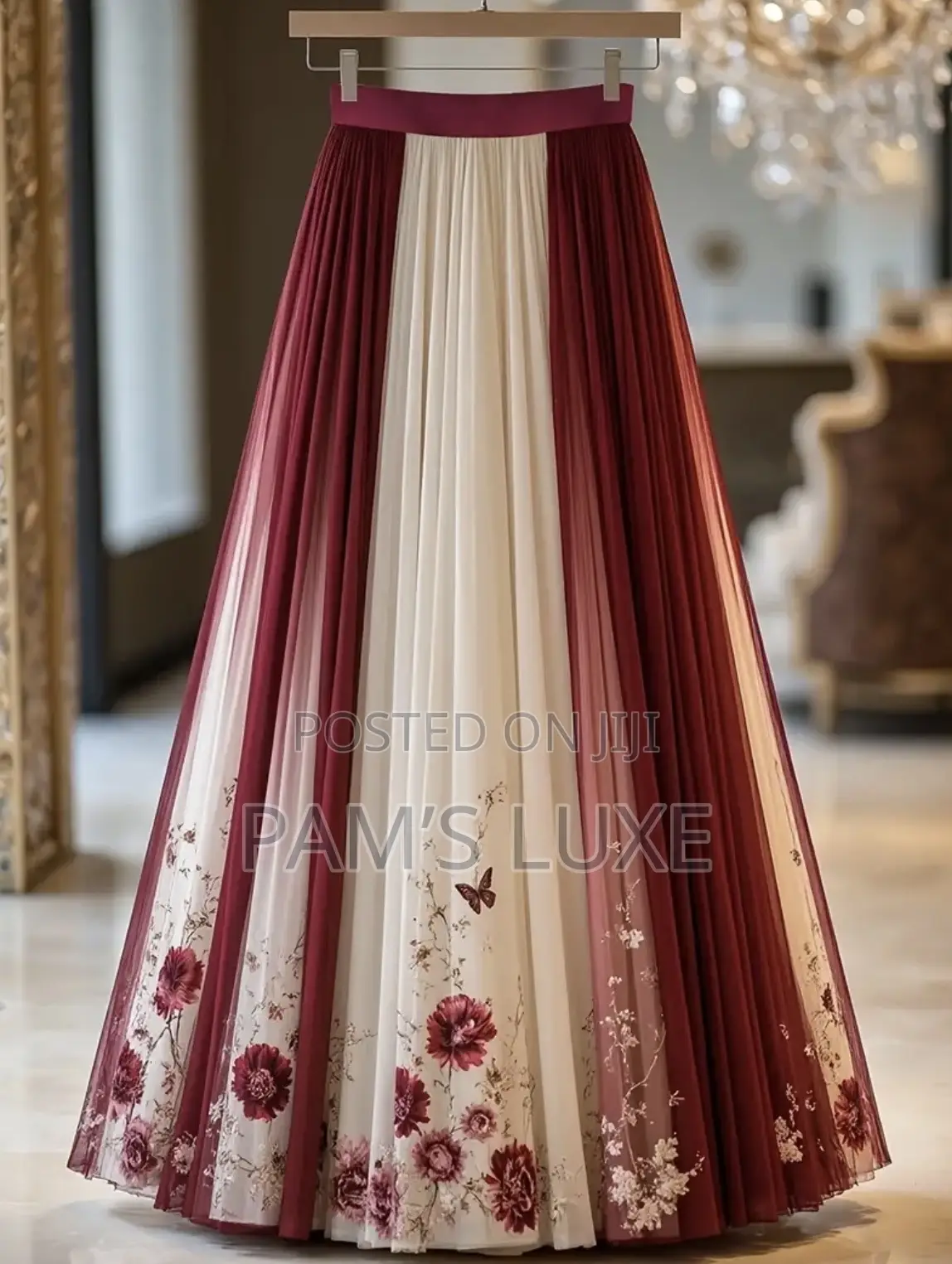 Graceful Bloom Ombré Maxi Skirt