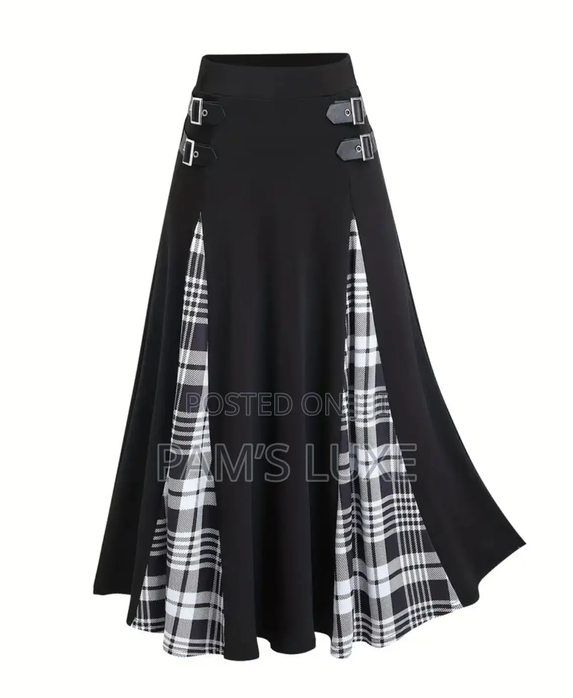 Plaid Elegance Flare Skirt