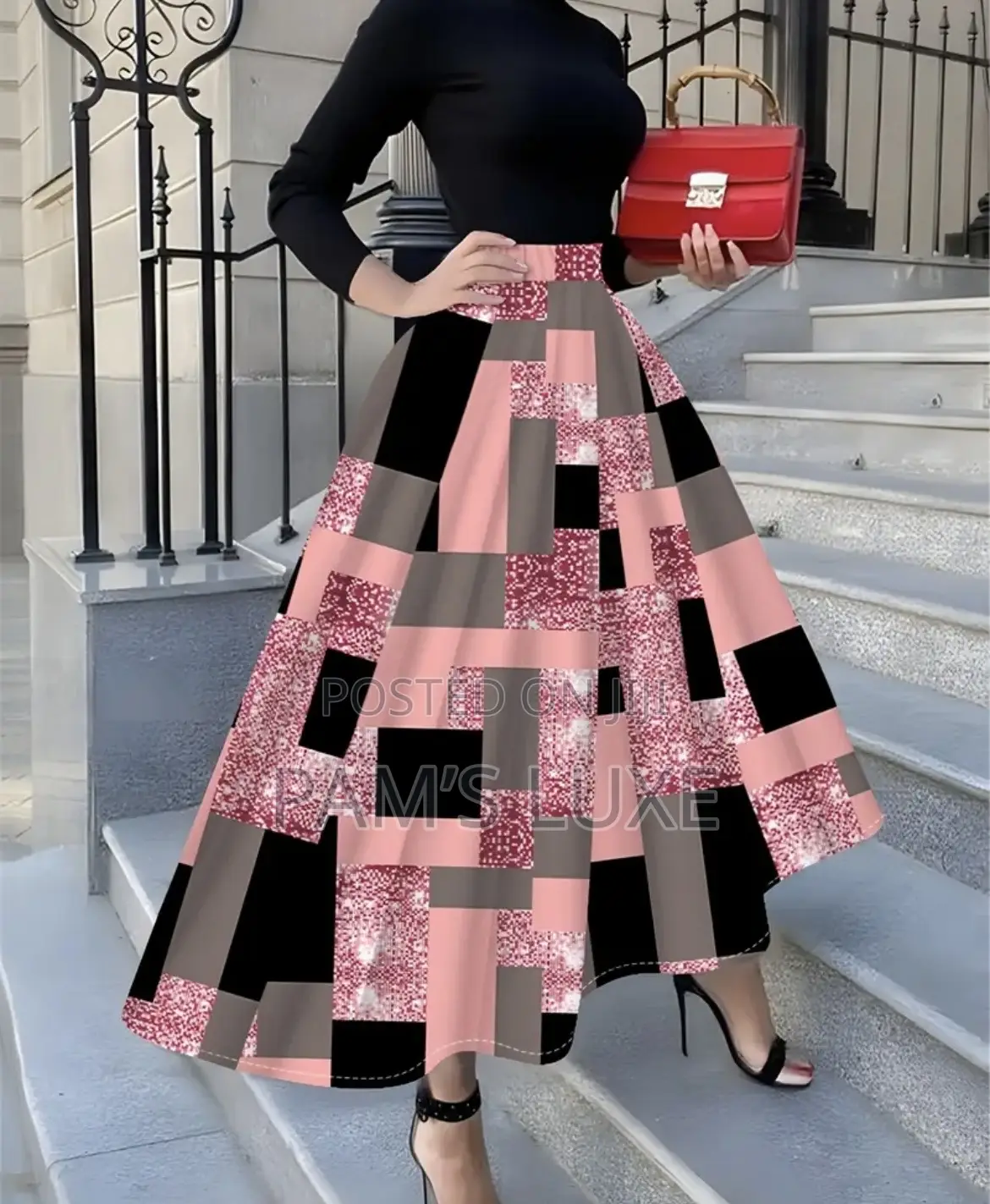 Patchwork Flare Skirt