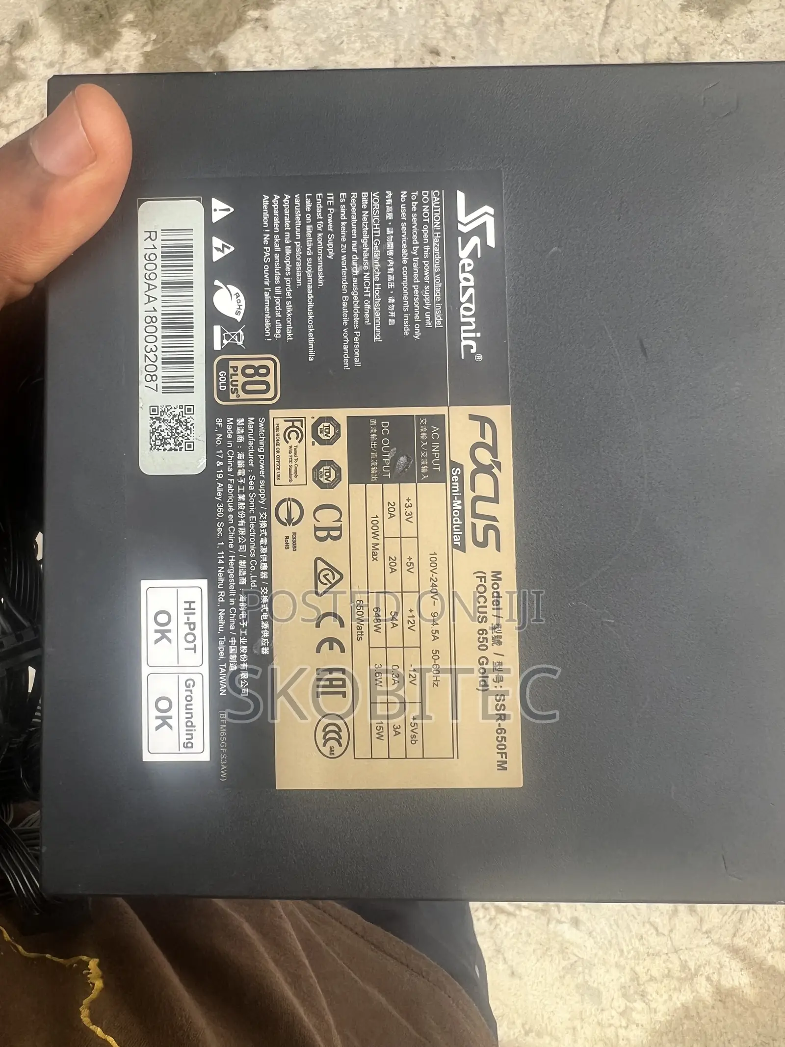 Seasonic Focus 650 Gold (Ssr-650fm). 650w. 80+ Gold