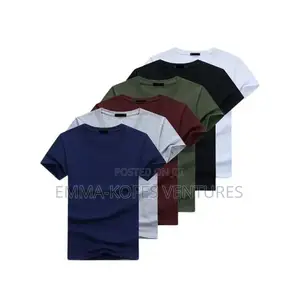Casual Round Neck Short Sleeve T-Shirt - 6 Pieces - Multicolour
