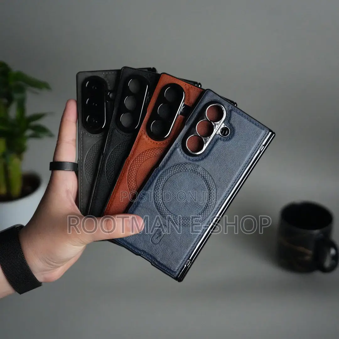 Galaxy Z Fold 7 Magnetic Leather Kickstand Wallet Card Holder Covers