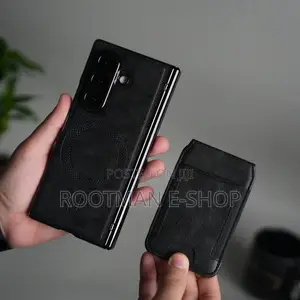 Galaxy Z Fold 7 Magnetic Leather Kickstand Wallet Card Holder Covers