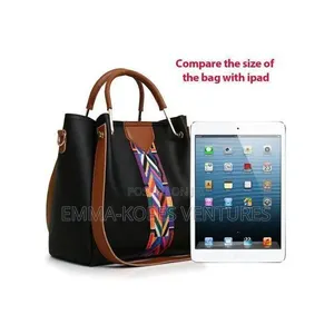 Sty 4 in 1 Pu Synthetic Leather Handbag Ladies Bags Set - Black