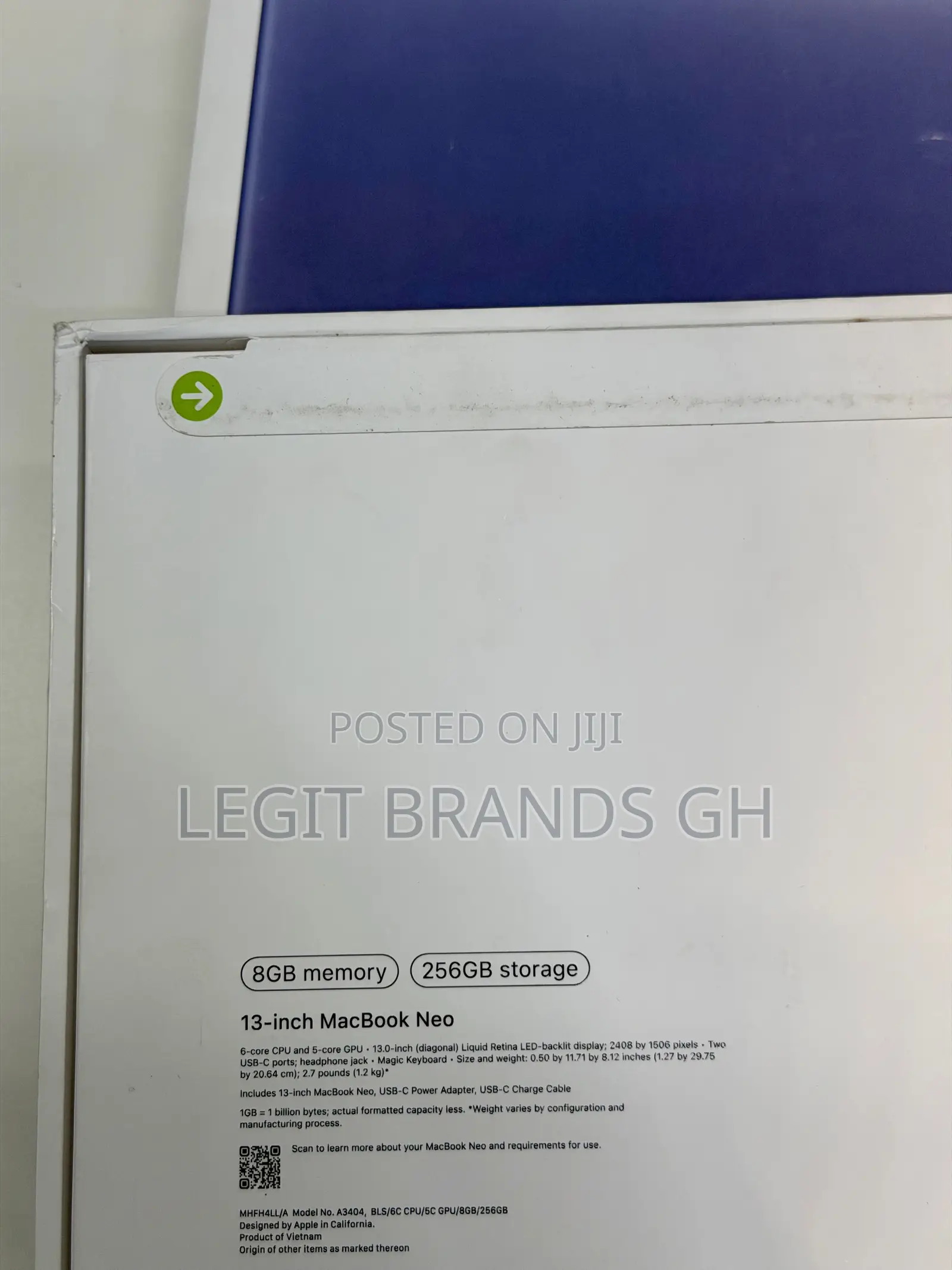 New Laptop Apple MacBook Neo 2026 8GB Apple M5 SSD 256GB
