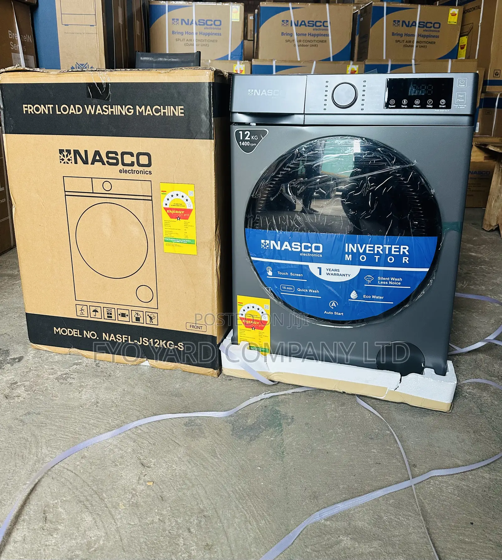 Large Households Washing Nasco 12kg Auto Front Load Washing Machine