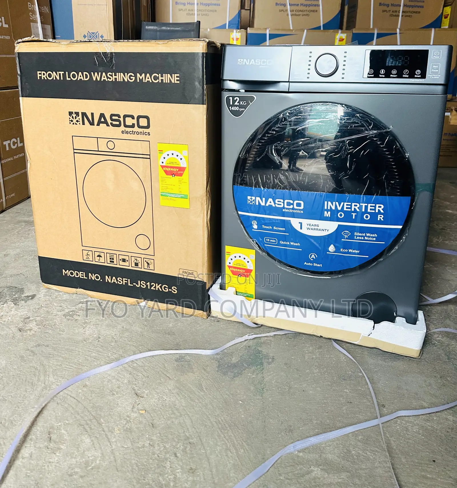 Full Automatic Nasco Front Load 12kg Inverter Type Washing Machine