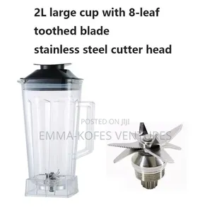 2l Industrial 8500w Food Crusher Blender With 2 Jar - Black/Red