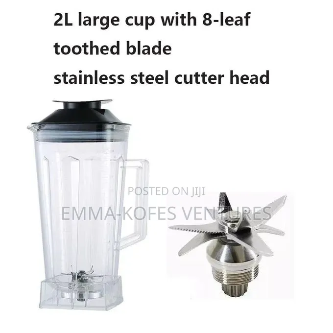 2l Industrial 8500w Food Crusher Blender With 2 Jar - Black/Red