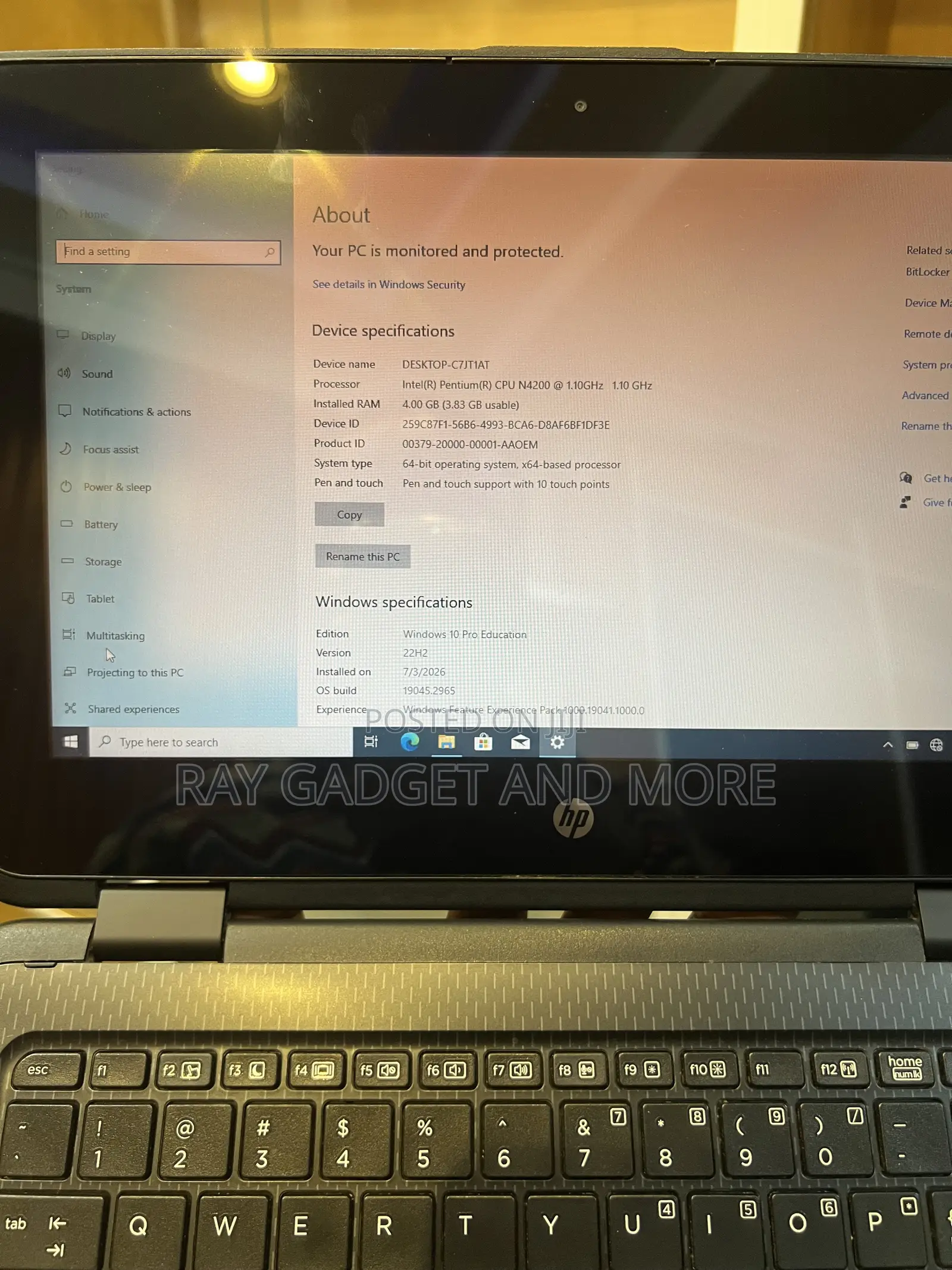Laptop HP Probook 11 EE G1 4GB Intel Pentium SSD 128GB
