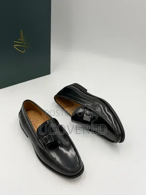 Black Leather Loafers by Holiman Feature a Polished Finish