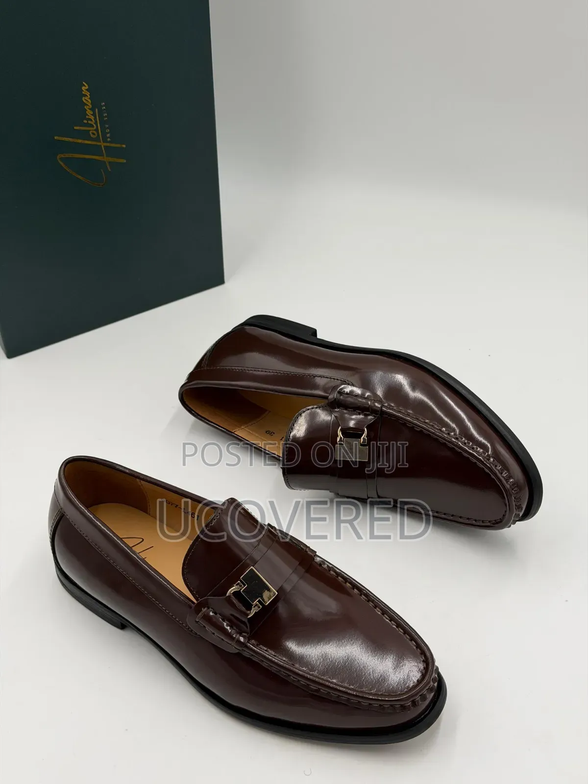 Black Leather Loafers by Holiman Feature a Polished Finish