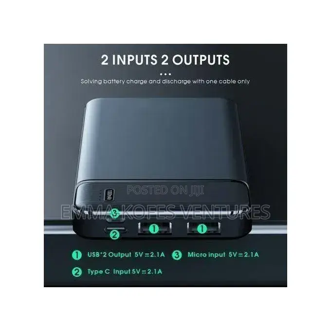 10000mah Power Charge Bank Compact LCD Black
