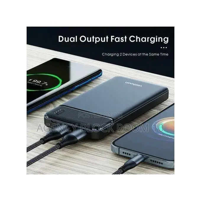 10000mah Power Charge Bank Compact LCD Black