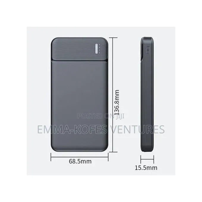 10000mah Power Charge Bank Compact LCD Black