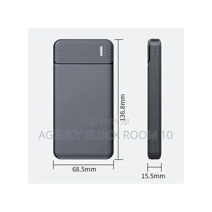 10000mah Power Charge Bank Compact LCD Black