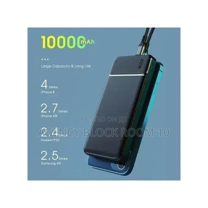 10000mah Power Charge Bank Compact LCD Black