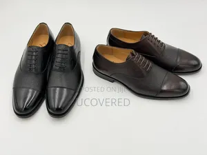 Holiman Men's Black Pebble Grain Leather Oxford Shoes