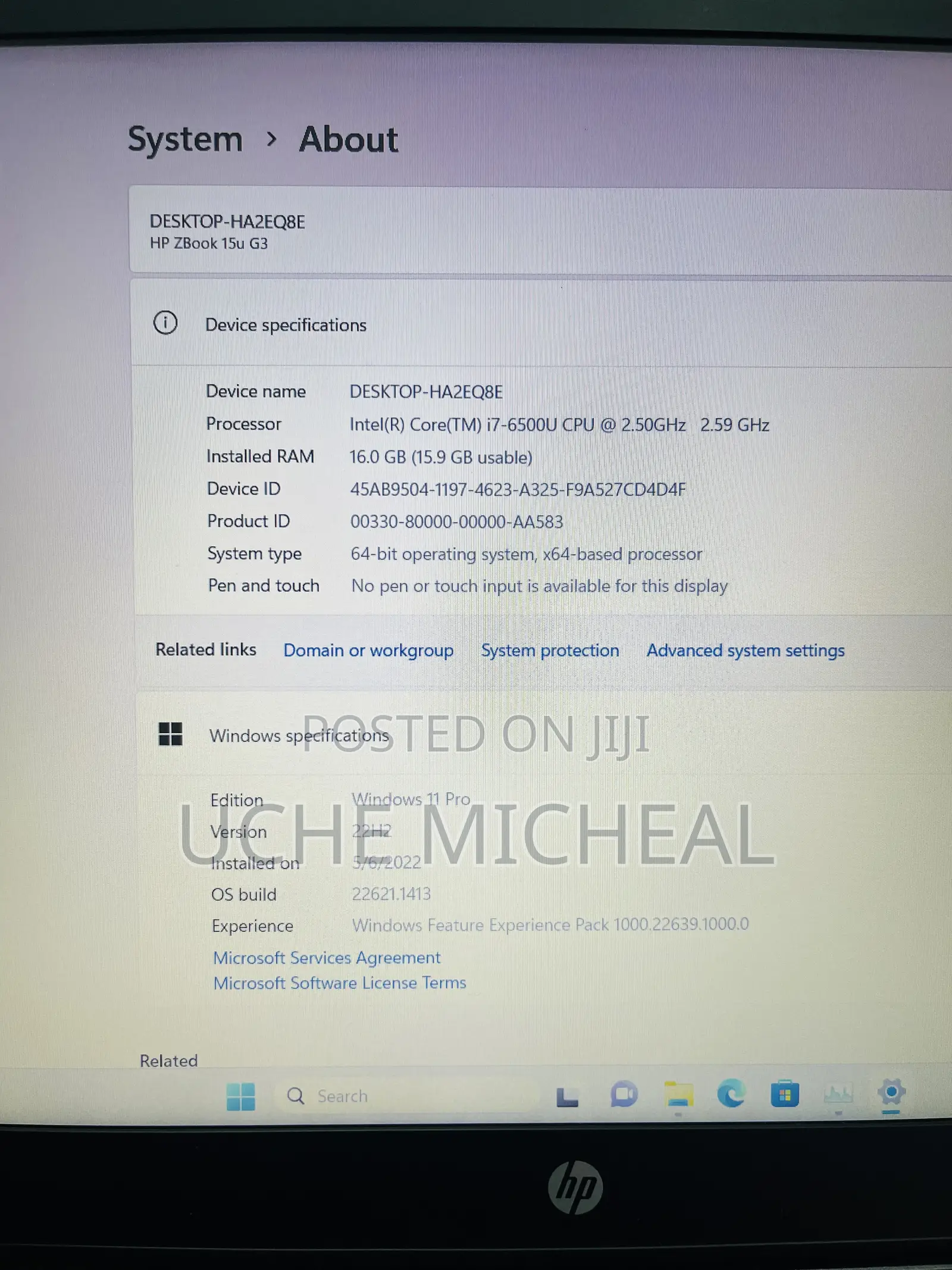 Laptop HP ZBook 15 G3 16GB Intel Core i7 SSD 256GB