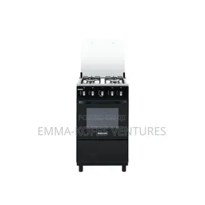 Bruhm BGC-5540ib 4 Burner Gas Cooker - Glass Top - Black