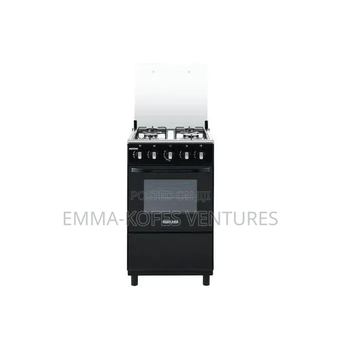 Bruhm BGC-5540ib 4 Burner Gas Cooker - Glass Top - Black