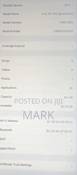 Apple iPad Air 64 GB Silver