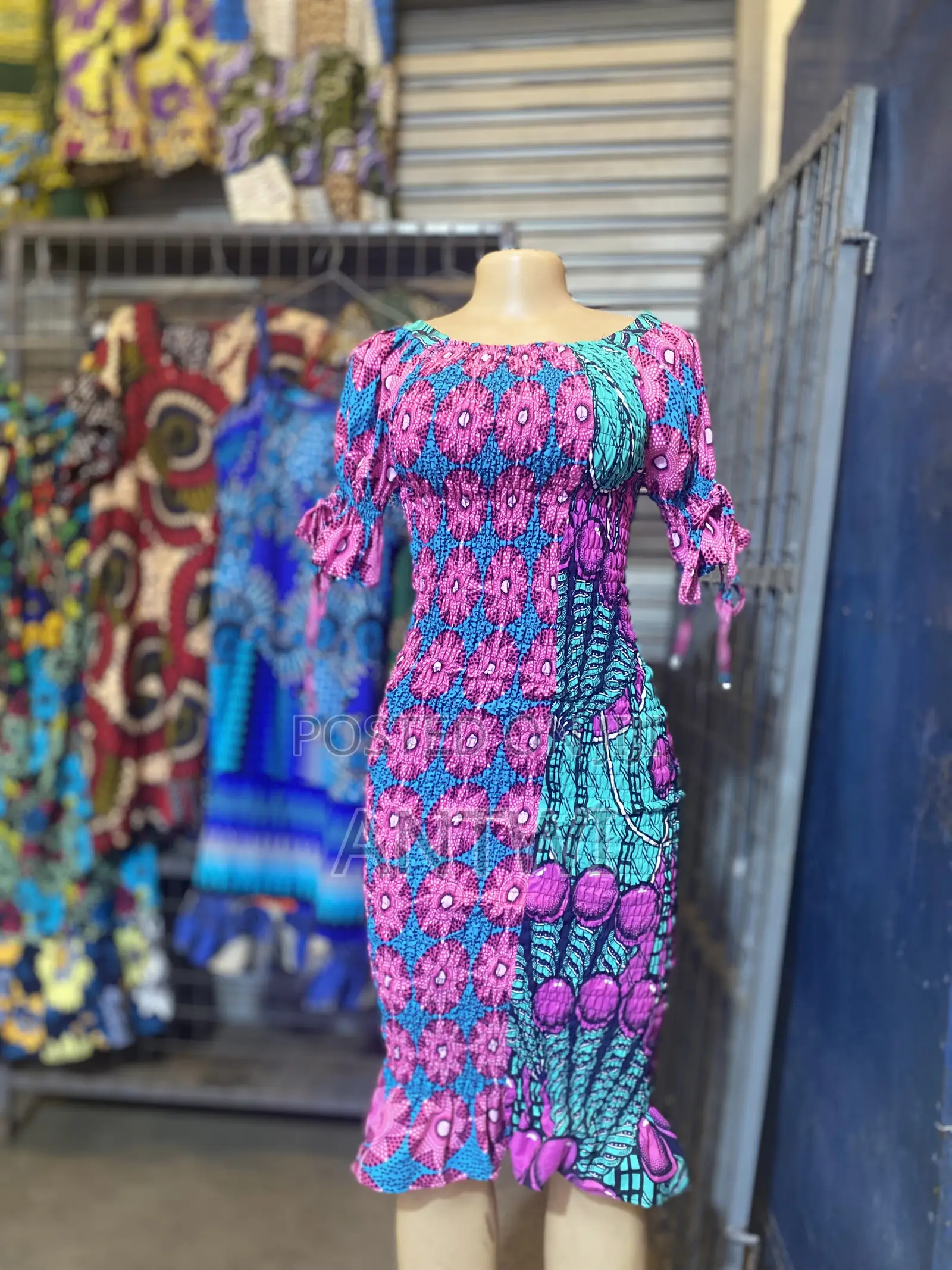 African Print Elastic Dresses