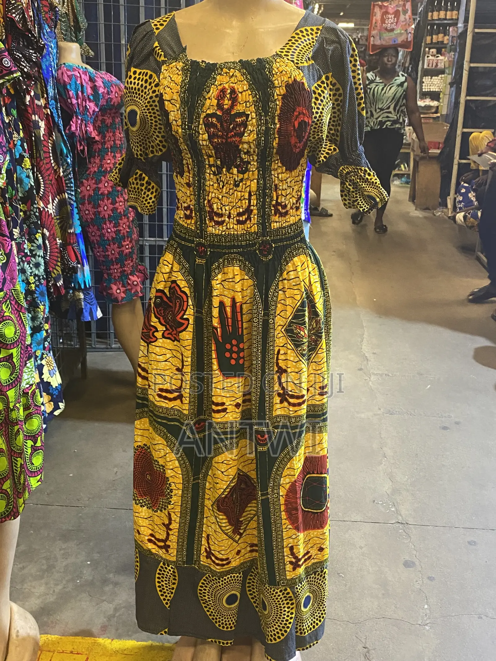 African Print Elastic Dresses