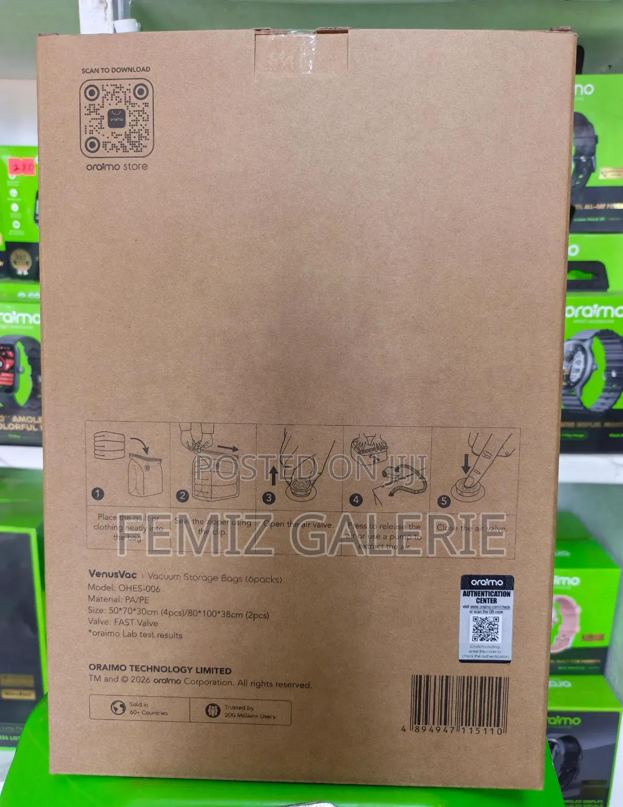Oraimo Venusvac Translucet Vacuum Storage Bags