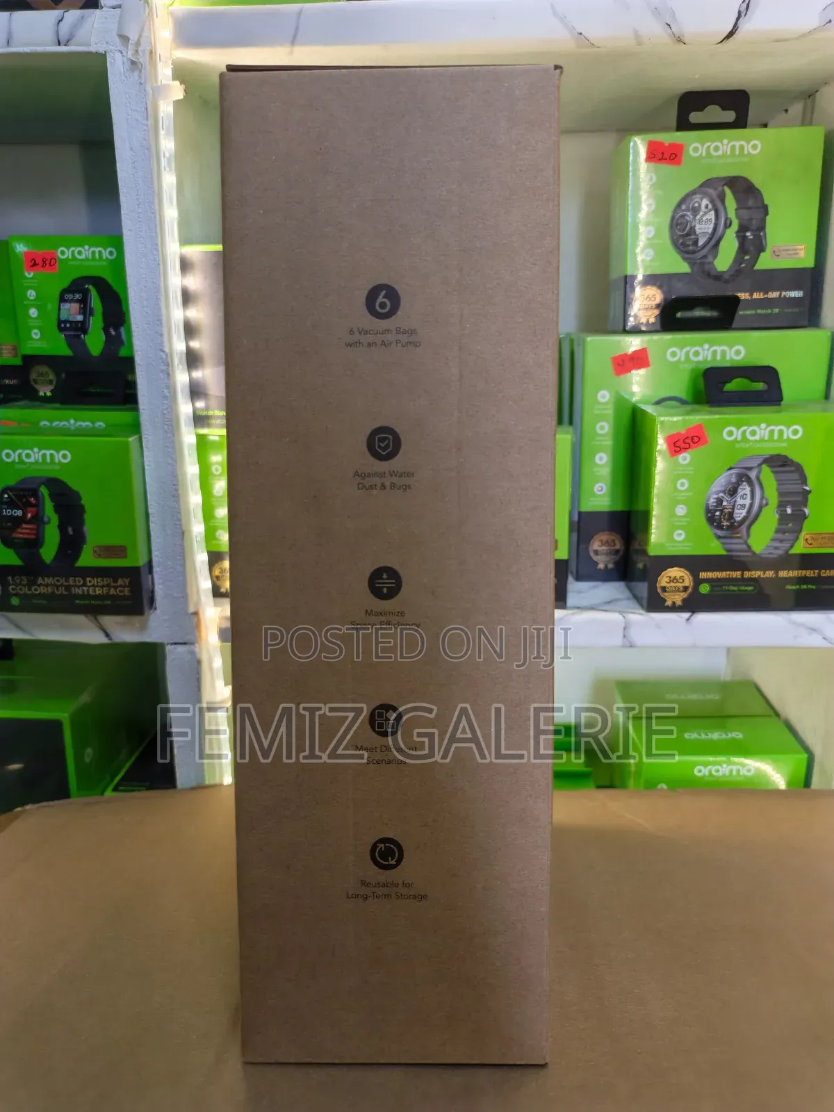 Oraimo Vacease Compact Durable Vacuum Storage Bags-6 Pcs