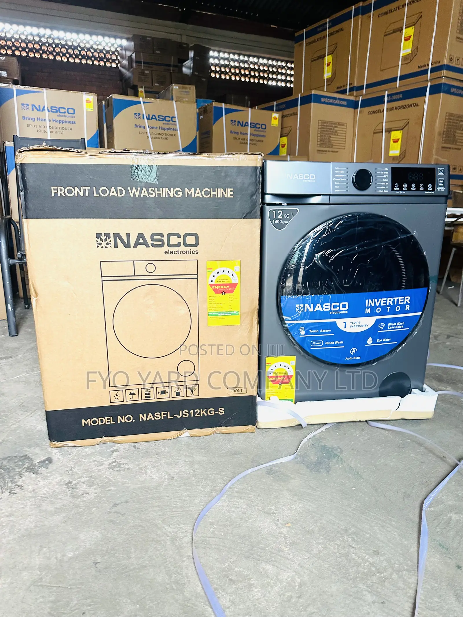 Front Load Washing Nasco 12kg Inverter Built Washing Machine